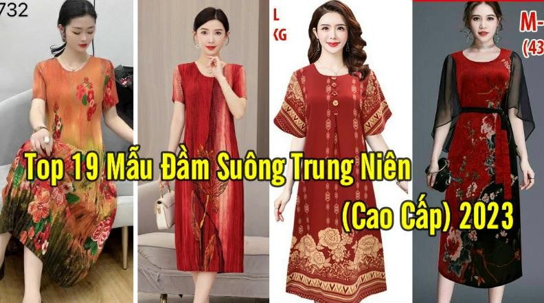 19 Mẫu Đầm Suông Dài Cao Cấp Cho Tuổi Trung Niên 2023