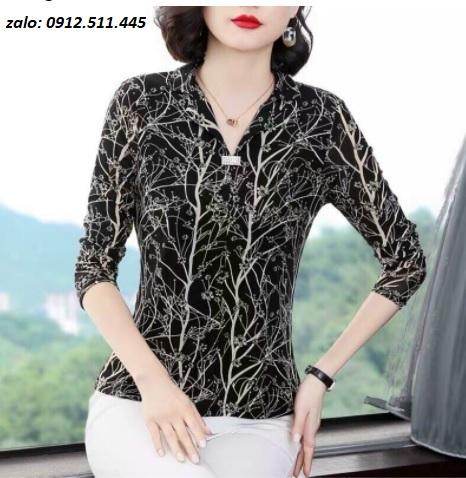Mẫu áo sơ mi đẹp, áo kiểu trung niên u40, u50 sang trọng 2020-2021