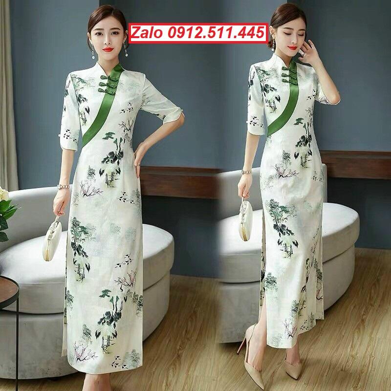 Top những mẫu đầm cổ tàu hiện đại cho quý cô trung niên mẫu mới nhất