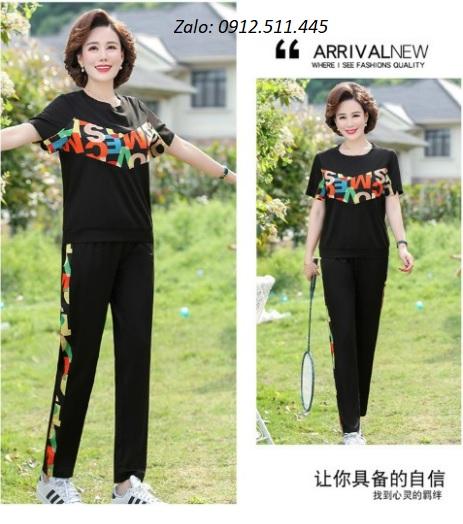 20 mẫu Đồ Bộ Thun Trung Niên, Đồ bộ thun cotton mịn mát mặc đẹp, đồ bộ trung niên thể thao