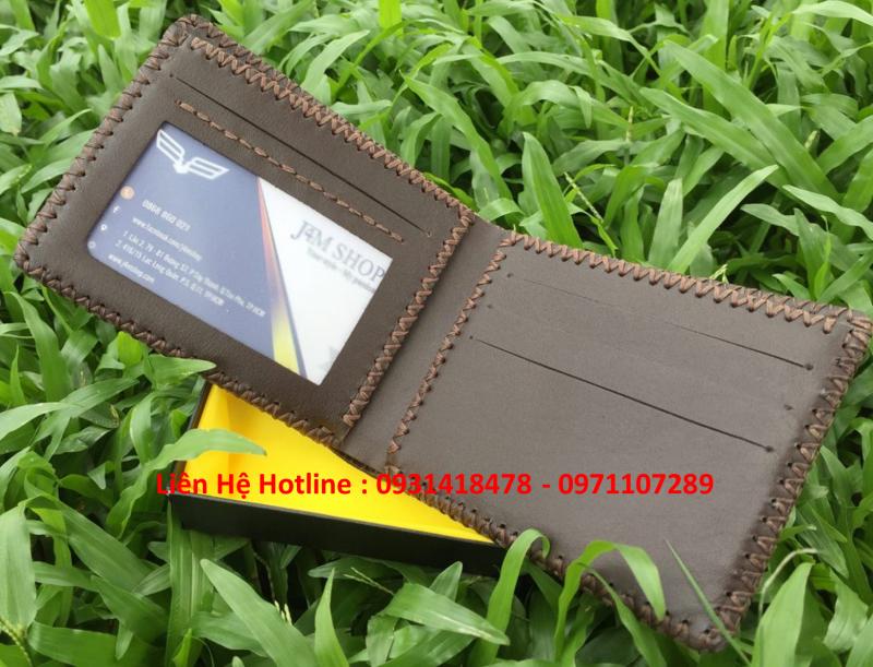 Ví da bò may thủ công thật chính hãng