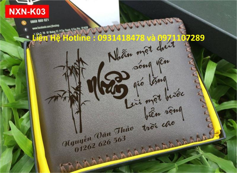 Ví da bò nam ngang thủ công cao cấp