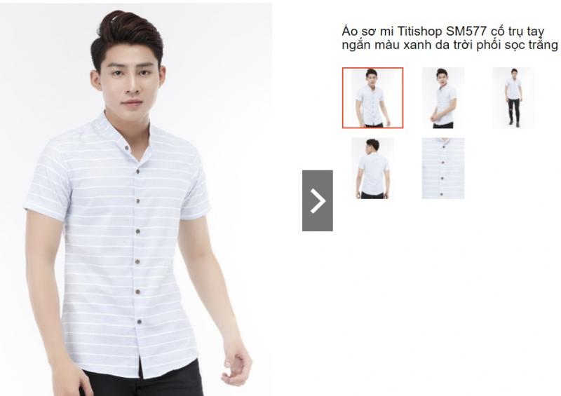 Áo sơ mi nam trắng, cổ trụ, tay ngắn đẹp 2020, TPHCM, Đồng Nai