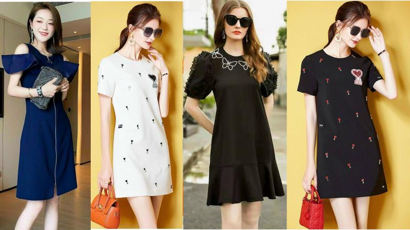 Top 9 Đầm Váy trung niên suông cao cấp sang trọng cho người mập mới nhất 2021