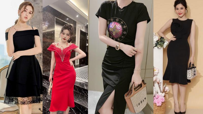 Đầm trung niên cao cấp tuổi 40, 50 kiểu mới 2022 | Đầm body thêu hoa mai sang trọng mới nhất