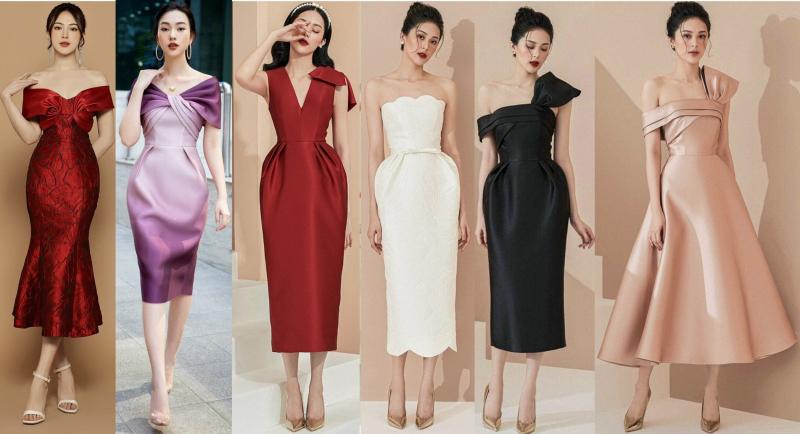 Đầm dự tiệc cưới 2020-2021 cao cấp sang trọng cho người mập trung niên - Đầm body dự tiệc 2021