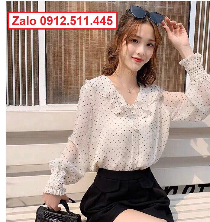 Những mẫu áo sơ mi họa tiết chấm bi duyên dáng, thanh lịch cho cô nàng công sở mới nhất