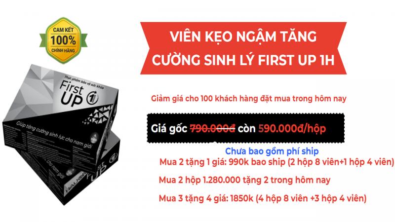Viên Kẹo ngậm tăng cường sinh lý nam first up 1h có tốt không