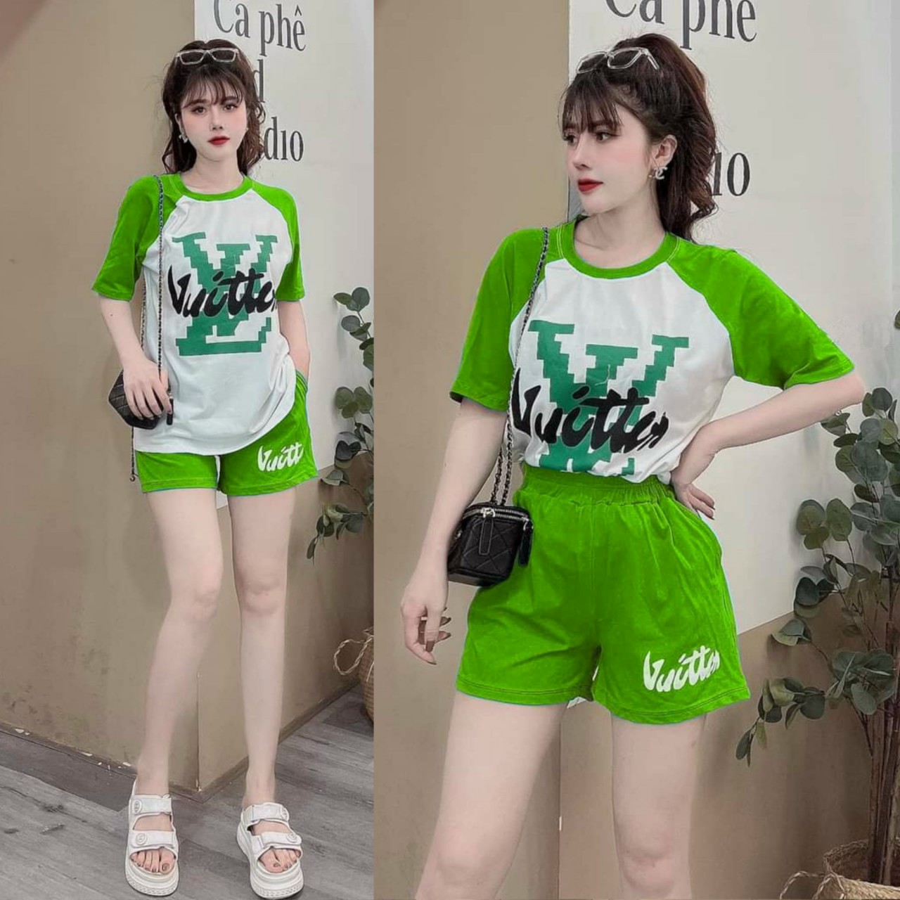 SET BỘ THỜI TRANG FOM RỘNG PHỐI MÀU LV THÊU CAO CẤP-BTN013