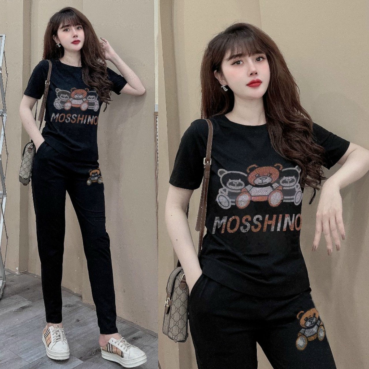 SET BỘ THỜI TRANG CƯỜM ĐÁ MOSCHINO SANG TRONG-BTN015