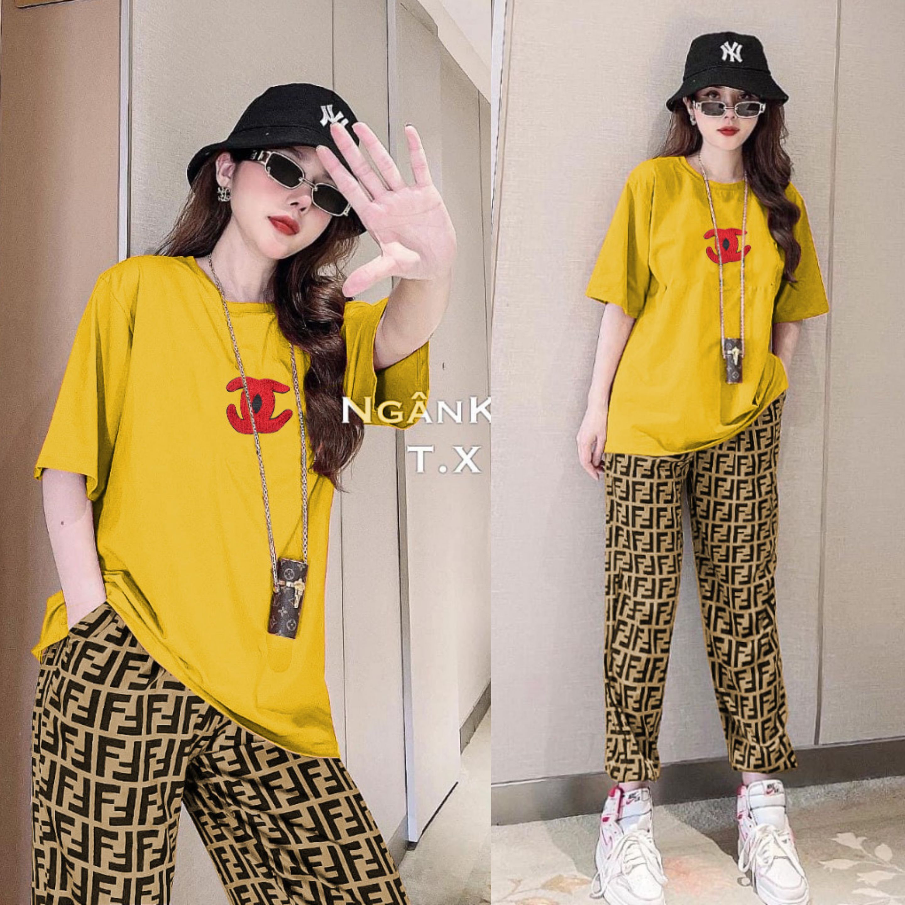 BỘ DÀI THIẾT KẾ FROM RỘNG LOGO THÊU XINH XẮN DỄ THƯƠNG
