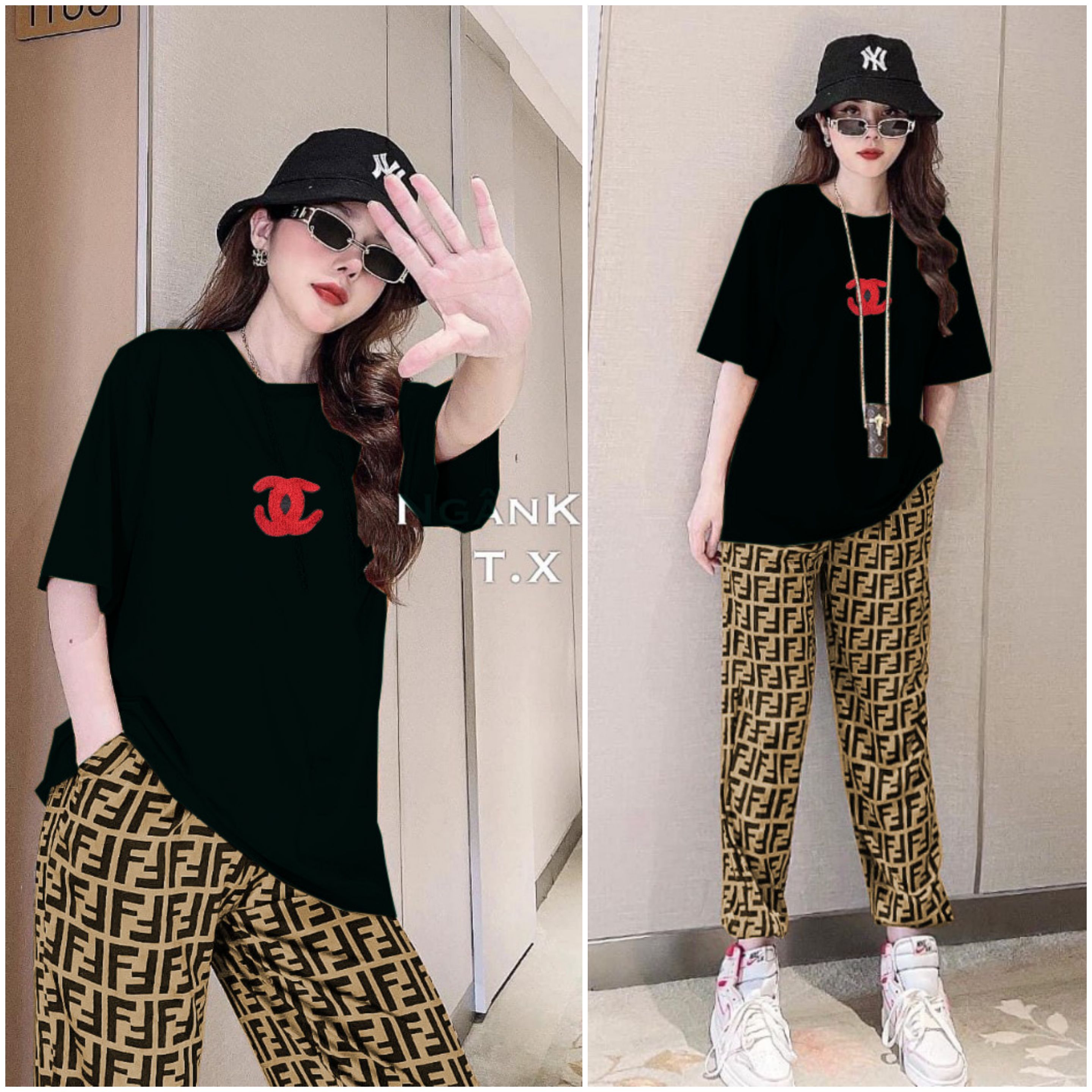 BỘ DÀI THIẾT KẾ FROM RỘNG LOGO THÊU XINH XẮN DỄ THƯƠNG