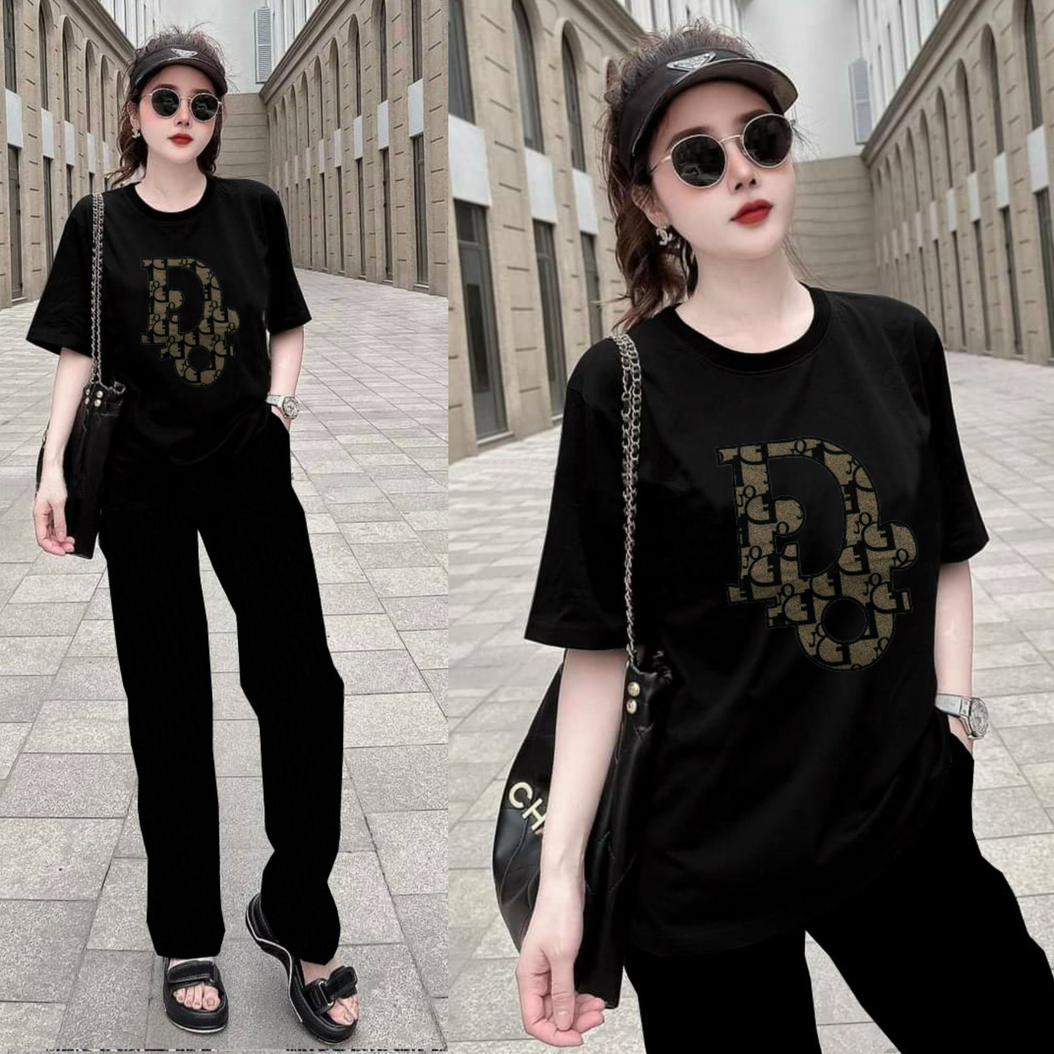 BÔ DÀI FROM RỘNG ỐNG SUÔNG LOGO DIOR THÊU CAO CẤP