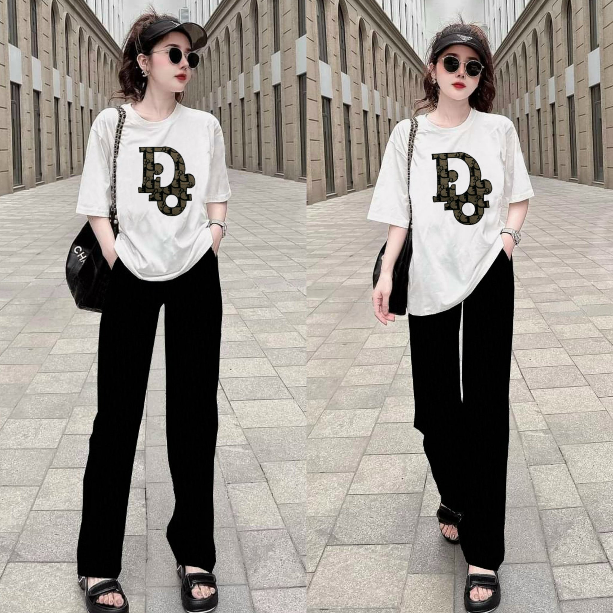 BÔ DÀI FROM RỘNG ỐNG SUÔNG LOGO DIOR THÊU CAO CẤP