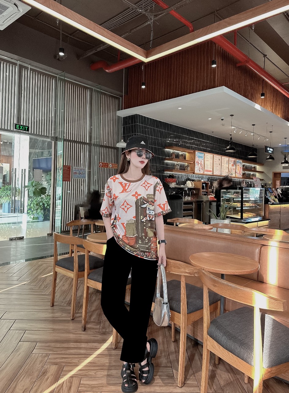 BỘ DÀI THIẾT KẾ ỐNG SUÔNG PHỐI HỌA TIẾT CỰC ĐẸP SIÊU SANG