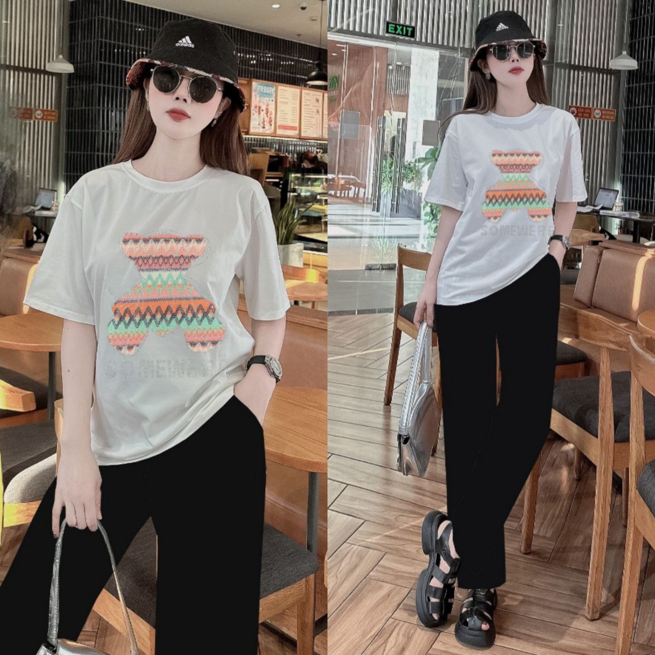 BỘ DÀI THIẾ KẾ FROM RỘNG LOGO ĐÍNH ĐÁ GẤU THÊU THỔ CẨM CAO CẤP