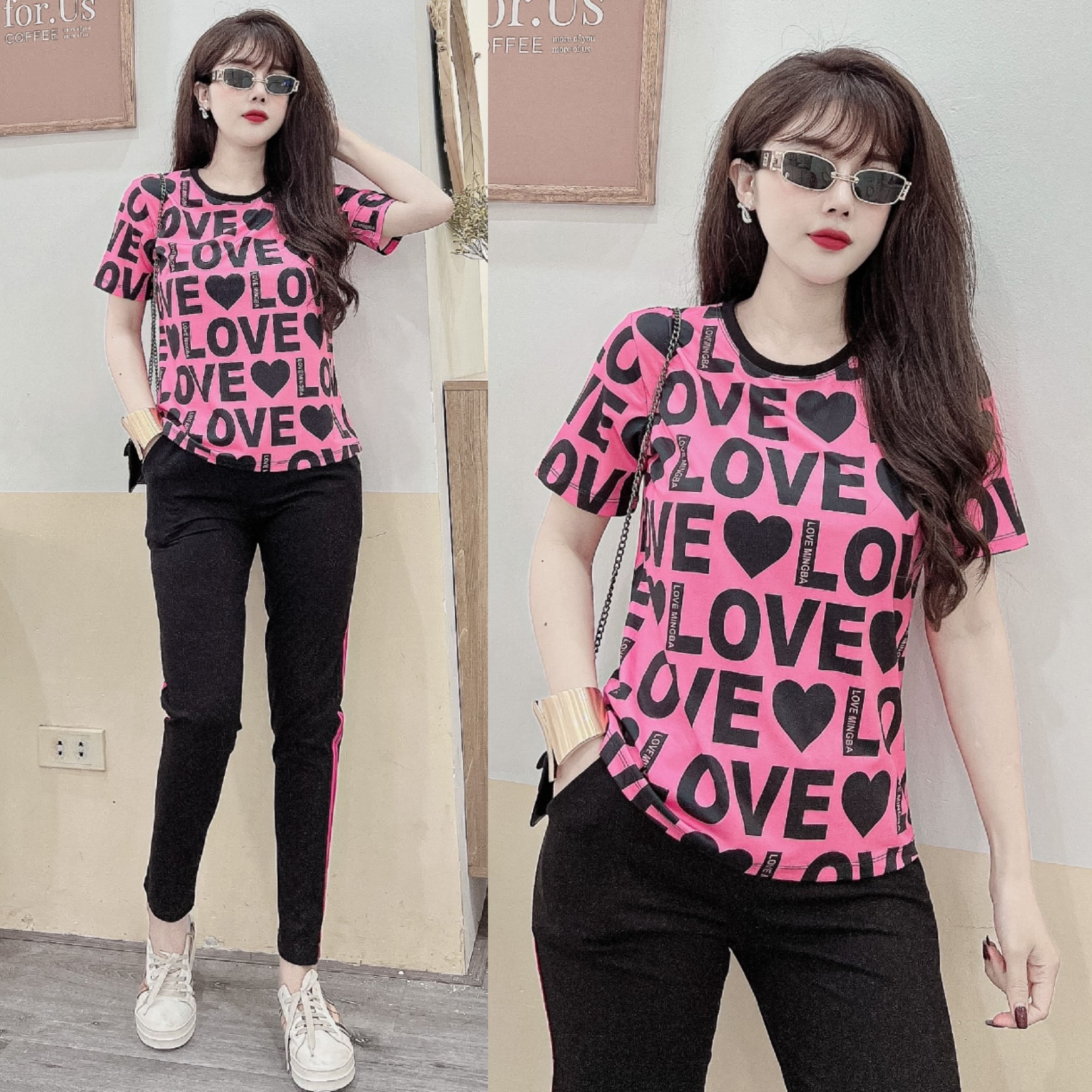BỘ DÀI THIẾT KẾ HỌA TIẾT LOVE SIÊU ĐẸP