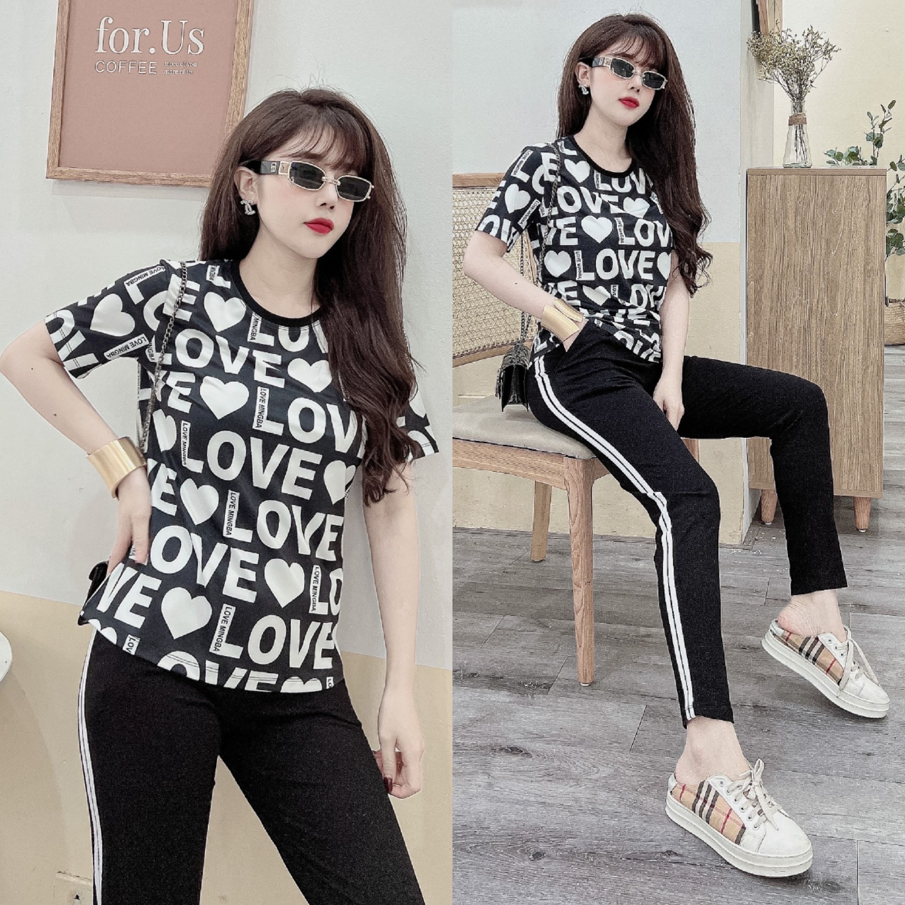 BỘ DÀI THIẾT KẾ HỌA TIẾT LOVE SIÊU ĐẸP
