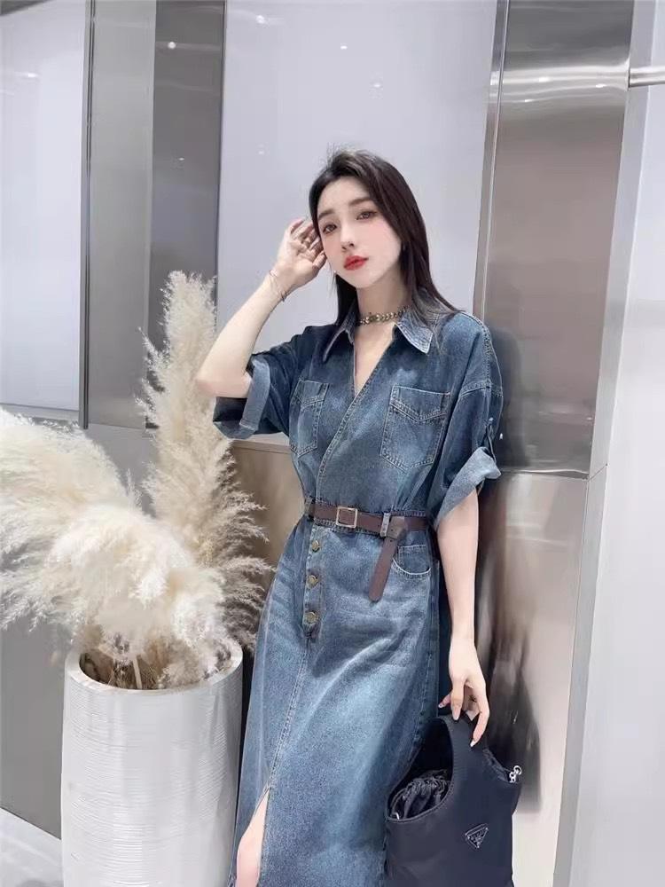 ĐẦM JEAN KÈM NỊT CAO CẤP D39