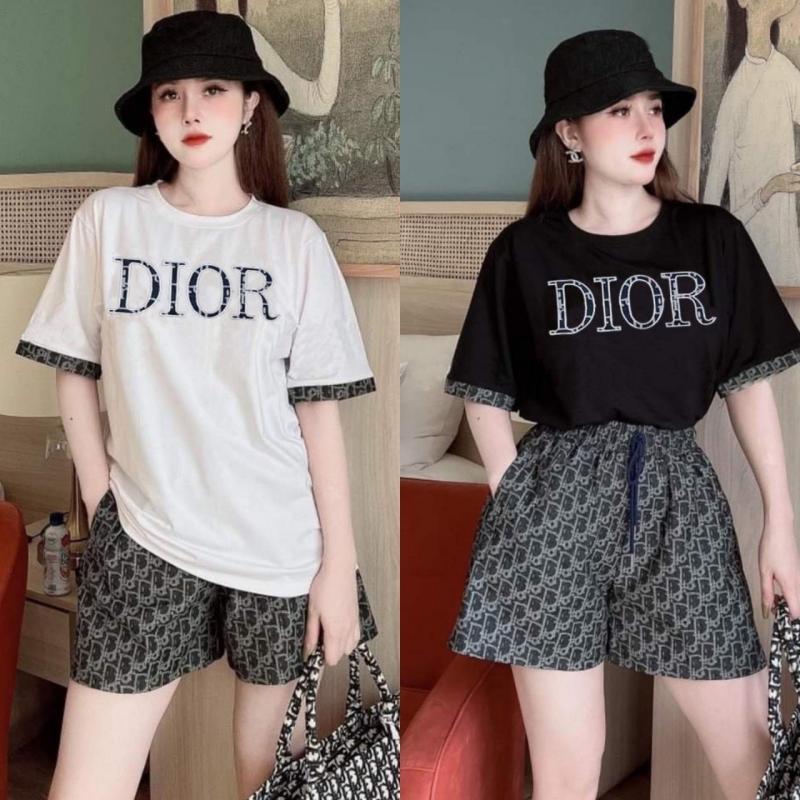 Đồ bộ đùi dior nữ form rộng cao cấp, mặc nhà, đi chơi đẹp 2023